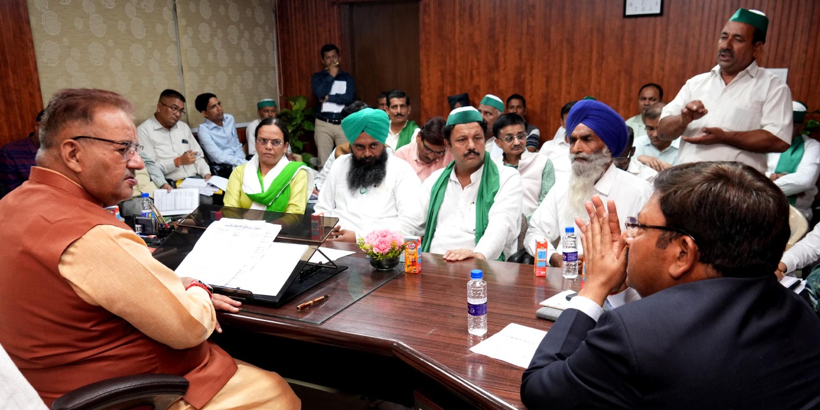 Agriculture Minister Ganesh Joshi held a review meeting with representatives of farmers' organizations.